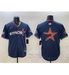 Men Houston Astros Team Big Logo Navy 2025 City Connect With Texas Patch Limited Stitched Baseball Jersey 002 Men Houston Astros Team Big Logo Navy 2025 City Connect With Texas Patch Limited Stitched Baseball Jersey 002