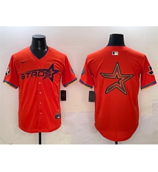 Men Houston Astros Team Big Logo Orange 2025 City Connect With Texas Patch Limited Stitched Baseball Jersey 002 Men Houston Astros Team Big Logo Orange 2025 City Connect With Texas Patch Limited Stitched Baseball Jersey 002