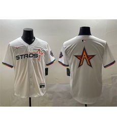 Men Houston Astros Team Big Logo White 2025 City Connect Limited Stitched Baseball Jersey 001 Men Houston Astros Team Big Logo White 2025 City Connect Limited Stitched Baseball Jersey 001