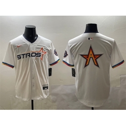 Men Houston Astros Team Big Logo White 2025 City Connect Limited Stitched Baseball Jersey 001