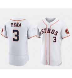 Men New Houston Astros #3 Jeremy Pena White Stitched Jersey Men New Houston Astros #3 Jeremy Pena White Stitched Jersey