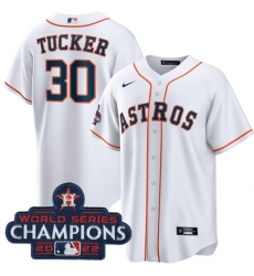 Men's Houston Astros #30 Kyle Tucker White 2022 World Series Champions Home Stitched Baseball Jersey Men's Houston Astros #30 Kyle Tucker White 2022 World Series Champions Home Stitched Baseball Jersey