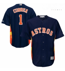 Mens Majestic Houston Astros 1 Carlos Correa Replica Navy Blue Alternate Cool Base MLB Jersey Mens Majestic Houston Astros 1 Carlos Correa Replica Navy Blue Alternate Cool Base MLB Jersey