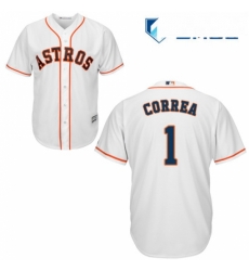 Mens Majestic Houston Astros 1 Carlos Correa Replica White Home Cool Base MLB Jersey Mens Majestic Houston Astros 1 Carlos Correa Replica White Home Cool Base MLB Jersey