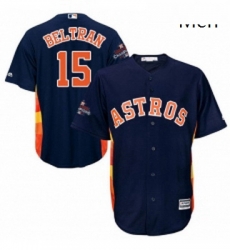 Mens Majestic Houston Astros 15 Carlos Beltran Replica Navy Blue Alternate 2017 World Series Champions Cool Base MLB Jersey Mens Majestic Houston Astros 15 Carlos Beltran Replica Navy Blue Alternate 2017 World Series Champions Cool Base MLB Jersey