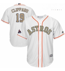 Mens Majestic Houston Astros 19 Tyler Clippard Replica White 2018 Gold Program Cool Base MLB Jersey Mens Majestic Houston Astros 19 Tyler Clippard Replica White 2018 Gold Program Cool Base MLB Jersey