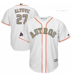 Mens Majestic Houston Astros 27 Jose Altuve Replica White 2018 Gold Program Cool Base MLB Jersey Mens Majestic Houston Astros 27 Jose Altuve Replica White 2018 Gold Program Cool Base MLB Jersey