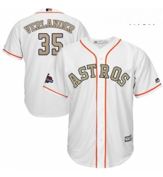 Mens Majestic Houston Astros 35 Justin Verlander Replica White 2018 Gold Program Cool Base MLB Jersey Mens Majestic Houston Astros 35 Justin Verlander Replica White 2018 Gold Program Cool Base MLB Jersey