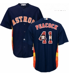 Mens Majestic Houston Astros 41 Brad Peacock Authentic Navy Blue Team Logo Fashion Cool Base MLB Jersey Mens Majestic Houston Astros 41 Brad Peacock Authentic Navy Blue Team Logo Fashion Cool Base MLB Jersey