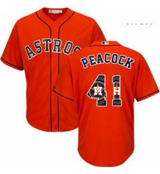 Mens Majestic Houston Astros 41 Brad Peacock Authentic Orange Team Logo Fashion Cool Base MLB Jersey Mens Majestic Houston Astros 41 Brad Peacock Authentic Orange Team Logo Fashion Cool Base MLB Jersey