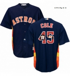 Mens Majestic Houston Astros 45 Gerrit Cole Authentic Navy Blue Team Logo Fashion Cool Base MLB Jersey Mens Majestic Houston Astros 45 Gerrit Cole Authentic Navy Blue Team Logo Fashion Cool Base MLB Jersey