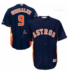 Mens Majestic Houston Astros 9 Marwin Gonzalez Replica Navy Blue Alternate 2017 World Series Champions Cool Base MLB Jersey Mens Majestic Houston Astros 9 Marwin Gonzalez Replica Navy Blue Alternate 2017 World Series Champions Cool Base MLB Jersey