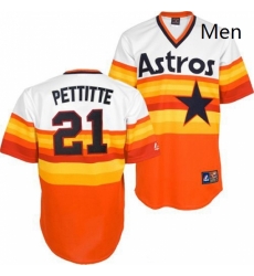 Mens Mitchell and Ness Houston Astros 21 Andy Pettitte Authentic WhiteOrange Throwback MLB Jersey Mens Mitchell and Ness Houston Astros 21 Andy Pettitte Authentic WhiteOrange Throwback MLB Jersey