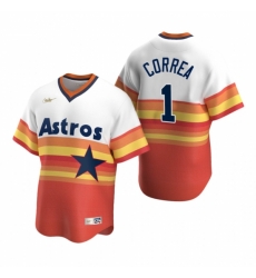 Mens Nike Houston Astros 1 Carlos Correa White Orange Cooperstown Collection Home Stitched Baseball Jerse Mens Nike Houston Astros 1 Carlos Correa White Orange Cooperstown Collection Home Stitched Baseball Jerse