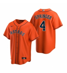 Mens Nike Houston Astros 4 George Springer Orange Alternate Stitched Baseball Jerse Mens Nike Houston Astros 4 George Springer Orange Alternate Stitched Baseball Jerse
