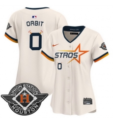 Women Houston Astros 0 Orbit Cream 2025 City Connect Limited Stitched Baseball Jersey