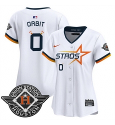 Women Houston Astros 0 Orbit White 2025 City Connect Limited Stitched Baseball Jersey Women Houston Astros 0 Orbit White 2025 City Connect Limited Stitched Baseball Jersey
