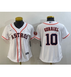 Women Houston Astros 10 Yuli Gurriel White With Patch Cool Base Stitched Baseball Jerseys Women Houston Astros 10 Yuli Gurriel White With Patch Cool Base Stitched Baseball Jerseys