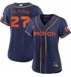 Women Houston Astros 27 Jose Altuve 2022 Navy City Connect Stitched Jersey Women Houston Astros 27 Jose Altuve 2022 Navy City Connect Stitched Jersey