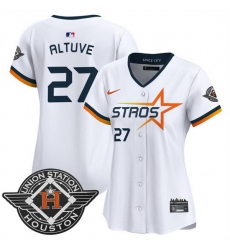 Women Houston Astros 27 Jose Altuve White 2025 City Connect Limited Stitched Baseball Jersey Women Houston Astros 27 Jose Altuve White 2025 City Connect Limited Stitched Baseball Jersey