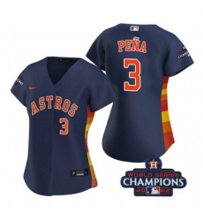 Women Houston Astros 3 Jeremy Pe F1a Navy 2022 World Series Champions With No In Front Stitched Baseball Jersey Women Houston Astros 3 Jeremy Pe F1a Navy 2022 World Series Champions With No In Front Stitched Baseball Jersey