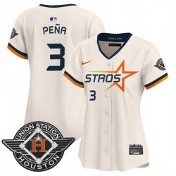 Women Houston Astros 3 Jeremy Pena Cream 2025 City Connect Limited Stitched Baseball Jersey