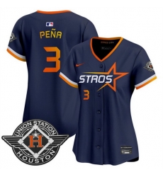 Women Houston Astros 3 Jeremy Pena Navy 2025 City Connect Limited Stitched Baseball Jersey