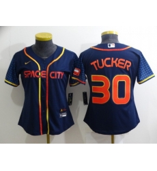 Women Houston Astros 30 Kyle Tucker 2022 Navy City Connect Stitched Jersey Women Houston Astros 30 Kyle Tucker 2022 Navy City Connect Stitched Jersey