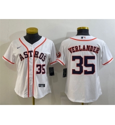Women Houston Astros 35 Justin Verlander White With Patch Cool Base Stitched Baseball Jerseys Women Houston Astros 35 Justin Verlander White With Patch Cool Base Stitched Baseball Jerseys