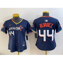 Women Houston Astros 44 Yordan Alvarez Navy 2025 City Connect With Texas Patch Limited Stitched Baseball Jersey