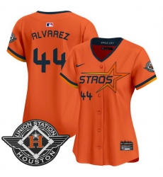 Women Houston Astros 44 Yordan Alvarez Orange 2025 City Connect Limited Stitched Baseball Jersey Women Houston Astros 44 Yordan Alvarez Orange 2025 City Connect Limited Stitched Baseball Jersey