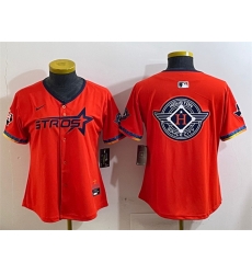 Women Houston Astros Team Big Logo Orange 2025 City Connect With Texas Patch Limited Stitched Baseball Jersey 001 Women Houston Astros Team Big Logo Orange 2025 City Connect With Texas Patch Limited Stitched Baseball Jersey 001