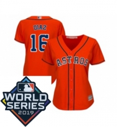 Womens Houston Astros 16 Aledmys Diaz Orange Alternate Cool Base Baseball jersey Womens Houston Astros 16 Aledmys Diaz Orange Alternate Cool Base Baseball jersey