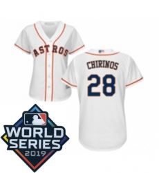 Womens Houston Astros 28 Robinson Chirinos White Home Cool Base Baseball jersey Womens Houston Astros 28 Robinson Chirinos White Home Cool Base Baseball jersey