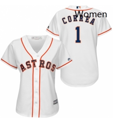 Womens Majestic Houston Astros 1 Carlos Correa Authentic White Home Cool Base MLB Jersey Womens Majestic Houston Astros 1 Carlos Correa Authentic White Home Cool Base MLB Jersey