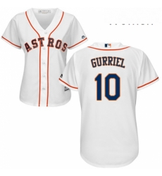 Womens Majestic Houston Astros 10 Yuli Gurriel Replica White Home Cool Base MLB Jersey Womens Majestic Houston Astros 10 Yuli Gurriel Replica White Home Cool Base MLB Jersey