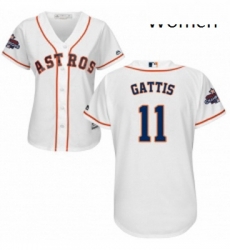 Womens Majestic Houston Astros 11 Evan Gattis Authentic White Home 2017 World Series Champions Cool Base MLB Jersey Womens Majestic Houston Astros 11 Evan Gattis Authentic White Home 2017 World Series Champions Cool Base MLB Jersey