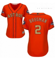 Womens Majestic Houston Astros 2 Alex Bregman Authentic Orange Alternate 2018 Gold Program Cool Base MLB Jersey Womens Majestic Houston Astros 2 Alex Bregman Authentic Orange Alternate 2018 Gold Program Cool Base MLB Jersey