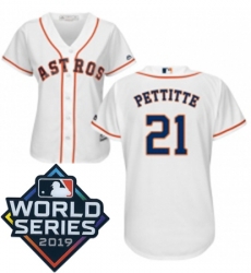 Womens Majestic Houston Astros 21 Andy Pettitte White Home Cool Base Sitched 2019 World Series Patch Jersey Womens Majestic Houston Astros 21 Andy Pettitte White Home Cool Base Sitched 2019 World Series Patch Jersey