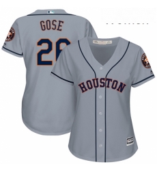 Womens Majestic Houston Astros 26 Anthony Gose Authentic Grey Road Cool Base MLB Jersey Womens Majestic Houston Astros 26 Anthony Gose Authentic Grey Road Cool Base MLB Jersey
