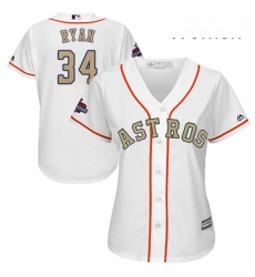 Womens Majestic Houston Astros 34 Nolan Ryan Authentic White 2018 Gold Program Cool Base MLB Jersey Womens Majestic Houston Astros 34 Nolan Ryan Authentic White 2018 Gold Program Cool Base MLB Jersey