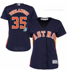 Womens Majestic Houston Astros 35 Justin Verlander Replica Navy Blue Alternate Cool Base MLB Jersey Womens Majestic Houston Astros 35 Justin Verlander Replica Navy Blue Alternate Cool Base MLB Jersey