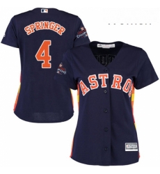 Womens Majestic Houston Astros 4 George Springer Authentic Navy Blue Alternate 2017 World Series Champions Cool Base MLB Jersey Womens Majestic Houston Astros 4 George Springer Authentic Navy Blue Alternate 2017 World Series Champions Cool Base MLB Jersey