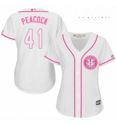 Womens Majestic Houston Astros 41 Brad Peacock Authentic White Fashion Cool Base MLB Jersey Womens Majestic Houston Astros 41 Brad Peacock Authentic White Fashion Cool Base MLB Jersey