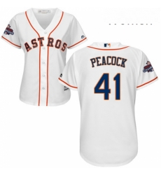 Womens Majestic Houston Astros 41 Brad Peacock Replica White Home 2017 World Series Champions Cool Base MLB Jersey Womens Majestic Houston Astros 41 Brad Peacock Replica White Home 2017 World Series Champions Cool Base MLB Jersey