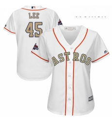 Womens Majestic Houston Astros 45 Carlos Lee Authentic White 2018 Gold Program Cool Base MLB Jersey Womens Majestic Houston Astros 45 Carlos Lee Authentic White 2018 Gold Program Cool Base MLB Jersey