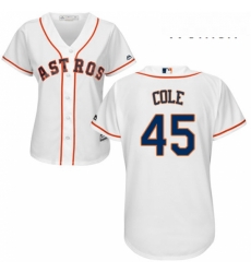 Womens Majestic Houston Astros 45 Gerrit Cole Replica White Home Cool Base MLB Jersey Womens Majestic Houston Astros 45 Gerrit Cole Replica White Home Cool Base MLB Jersey
