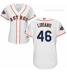 Womens Majestic Houston Astros 46 Francisco Liriano Authentic White Home 2017 World Series Champions Cool Base MLB Jersey Womens Majestic Houston Astros 46 Francisco Liriano Authentic White Home 2017 World Series Champions Cool Base MLB Jersey