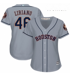 Womens Majestic Houston Astros 46 Francisco Liriano Replica Grey Road Cool Base MLB Jersey Womens Majestic Houston Astros 46 Francisco Liriano Replica Grey Road Cool Base MLB Jersey
