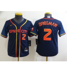 Youth Houston Astros 2 Alex Bregman 2022 Navy City Connect Stitched Jersey Youth Houston Astros 2 Alex Bregman 2022 Navy City Connect Stitched Jersey
